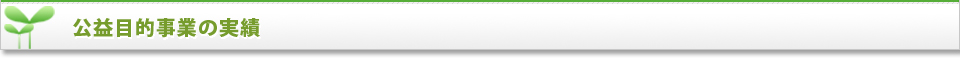 公益目的事業の実績